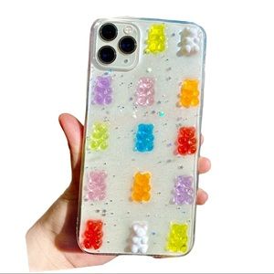 iPhone 12 Pro Clear Glittery 3D Gummies Case🍭🧸🥰